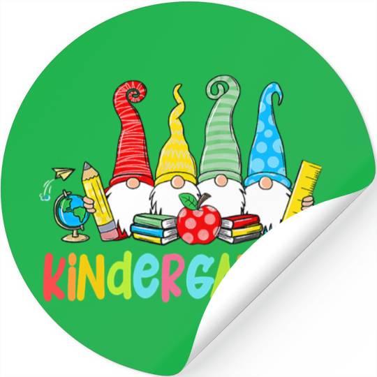 Gnomes Kindergarten Crew First Day Teacher Back To Stickers
