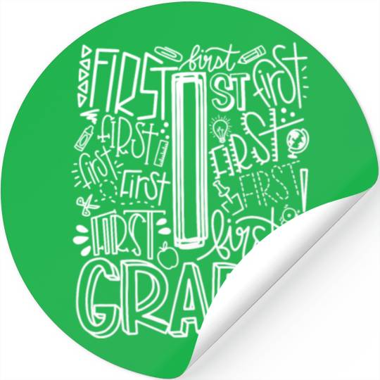1st Grade Typography Team First Grade Teacher Back Stickers