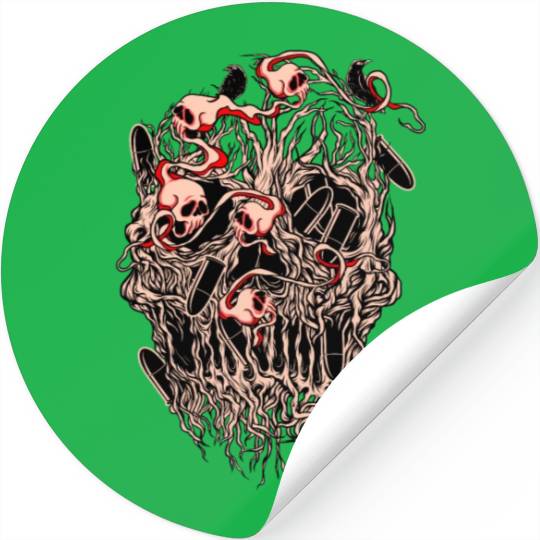 Bullets and Skull Roses Aesthetic Dripping Pattern Stickers