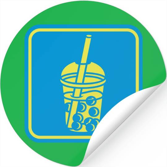 Sign bubble tea button Stickers