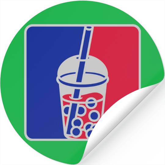 Red blue bubble tea Stickers