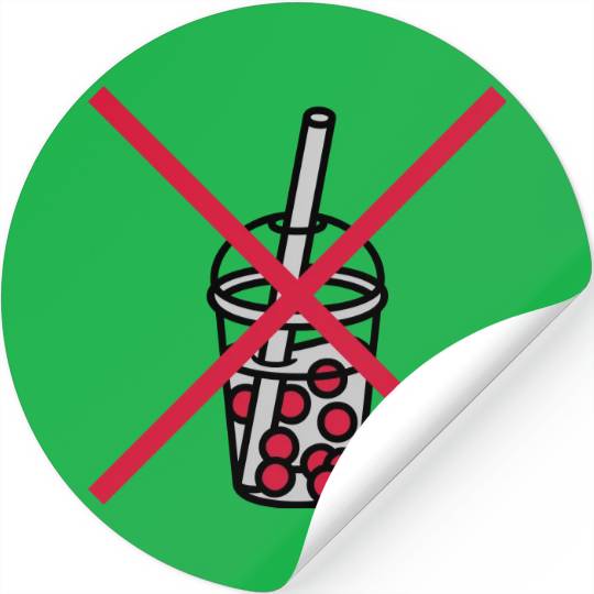 Sign bubble tea forbidden Stickers