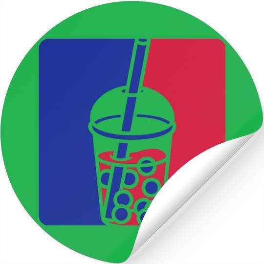 Blue red bubble tea Stickers