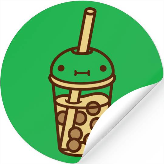 face bubble tea comic Stickers
