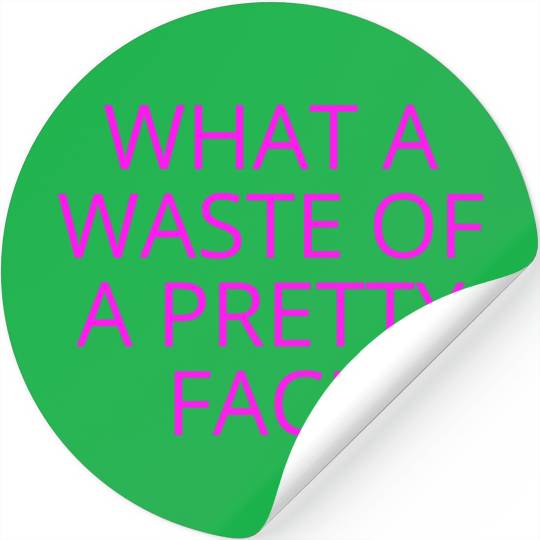 What A Waste Of A Pretty Face (in neon pink font) Stickers