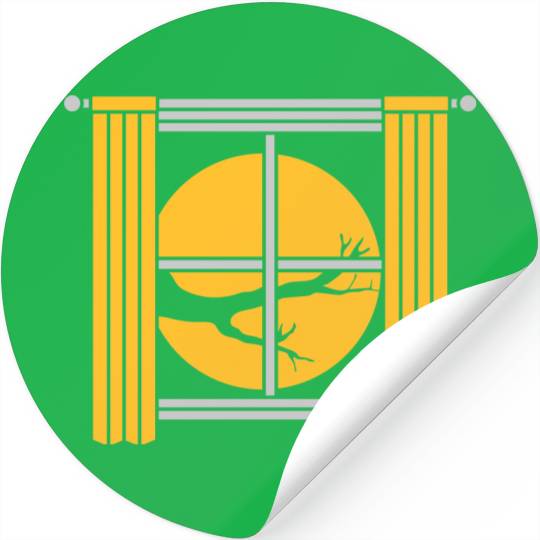 home view moon night Stickers