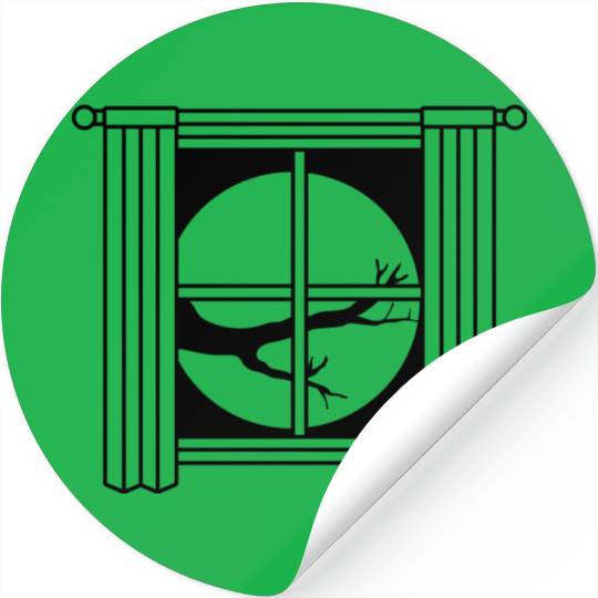 view moon night tree Stickers