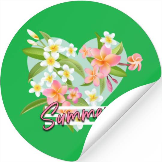 Hibiscus Heart Stickers