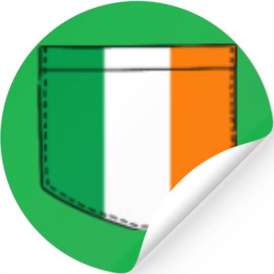 irish flag in a shape of a pocket Stickers