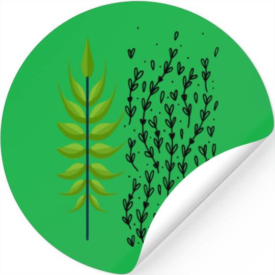 The leaf of beauty. tree leaf green house. Stickers