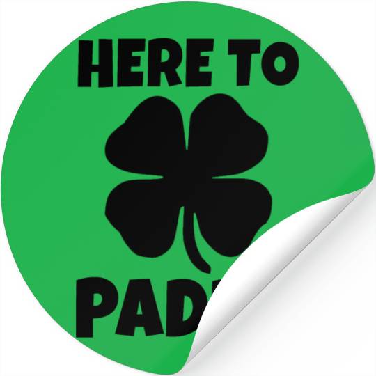 Here To Paddy Fun Irish Clover Party Stickers