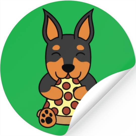 Doberman Pizza Lover Stickers