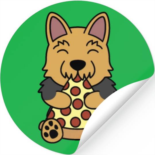 Yorkshire Terrier Pizza Lover Stickers