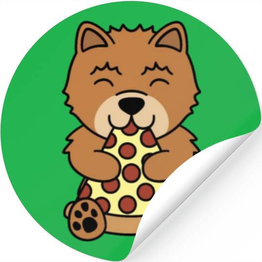 Chow Chow Pizza Lover Stickers