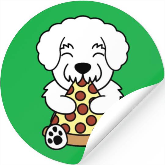 Bichon Frise Pizza Lover Stickers
