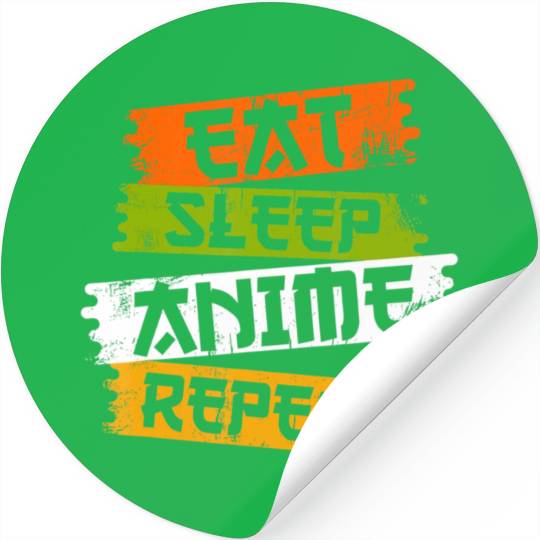 Eat Sleep Anime Repeat Japanese Manga Japan Lover Stickers