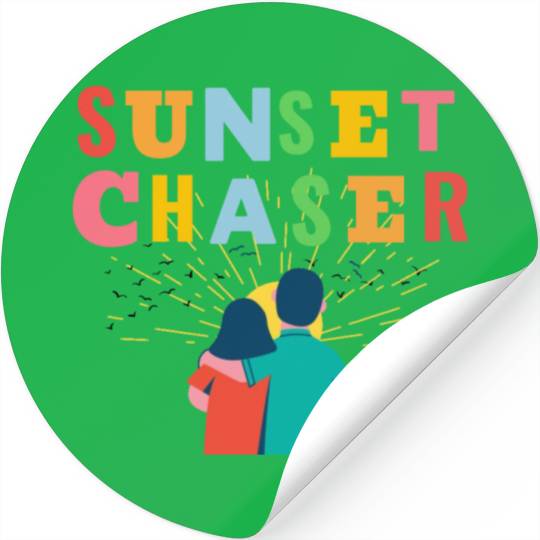 Sunset chaser romantic view Stickers