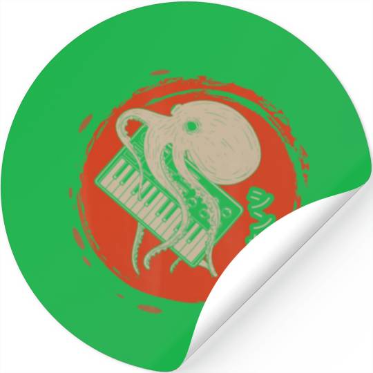 Calligraphy Analog Synthesizer Octopus Synth Music Stickers