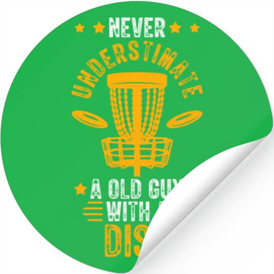 Old Guy Disc Golf Vintage Ultimate Frisbee Stickers