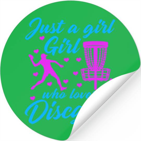 Girl Who Loves Disc Golf Vintage Ultimate Frisbee Stickers