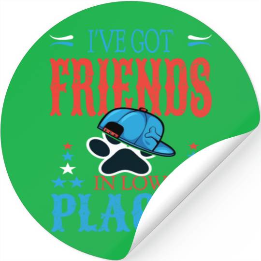 French Bulldog Dog I've got friends in low places Stickers
