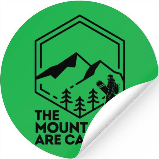 The Mountains Are Calling Snowboard Stickers