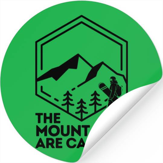 The Mountains Are Calling Snowboard Stickers