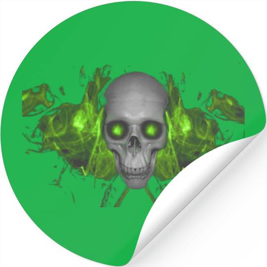 Skull Green Stickers