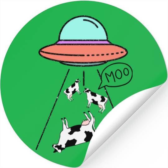 UFO Cow Alien art lover Stickers