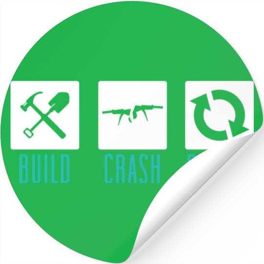 Funny Drone Pilot Build Crash Repeat Quadcopter Stickers