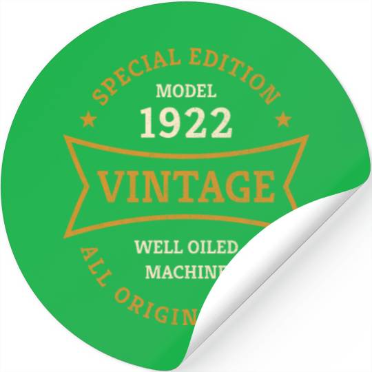 Born 1922 Vintage 100 Year Old 100th Birthday Gift Stickers