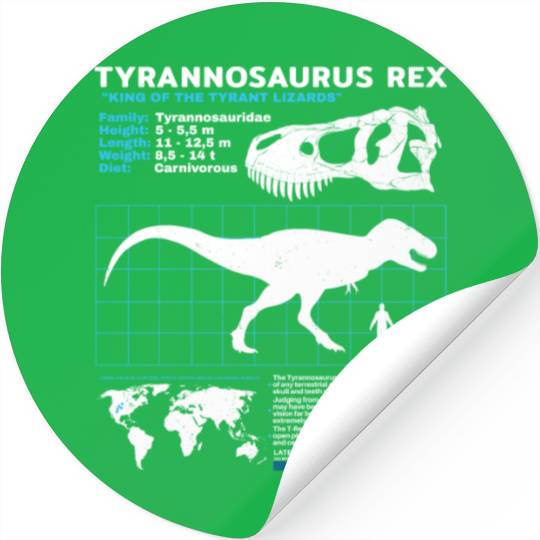 Tyrannosaurus Rex fact sheet Stickers