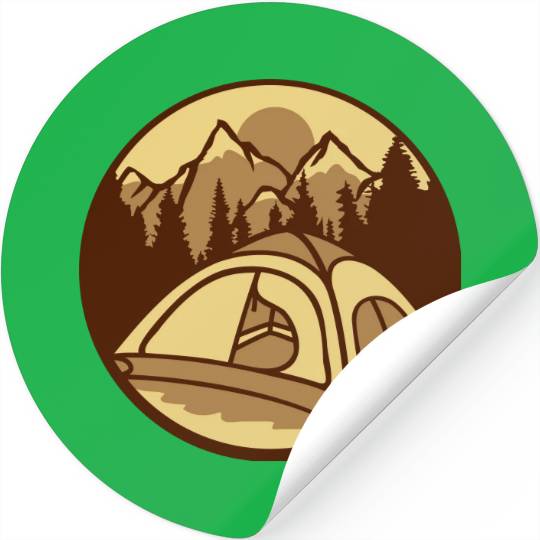 mountains forest camper outdoors Stickers