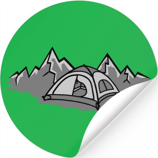 mountains climber camping tent Stickers