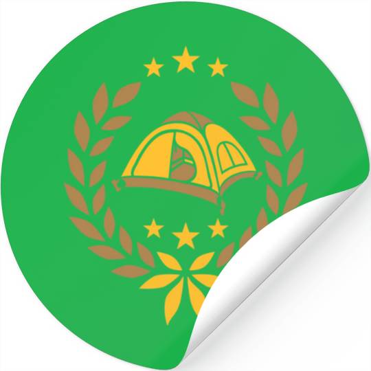 stars laurel wreath camping Stickers