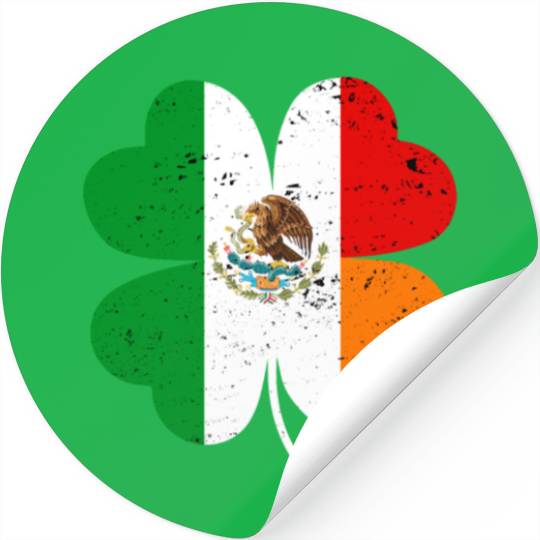 Irish Mexican Flag Mexico Ireland St Patrick's Day Stickers