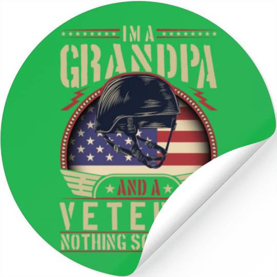 Veteran Grandpa US Patriotic Grandfather Stickers