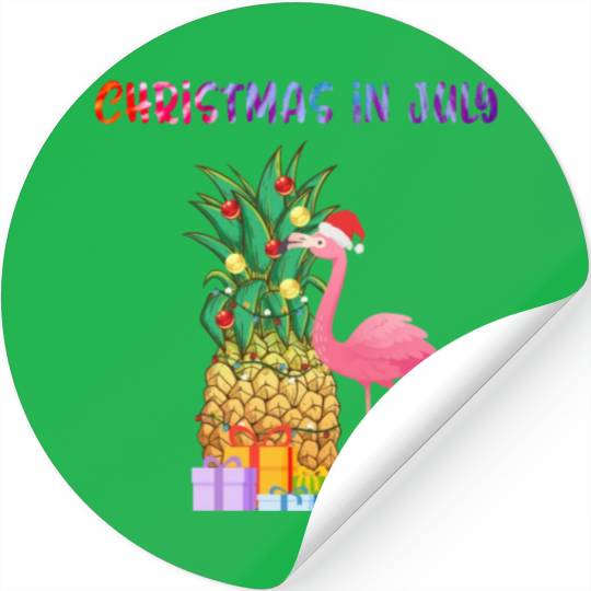 Christmas In July Pineapple Xmas Tree Lights Stickers