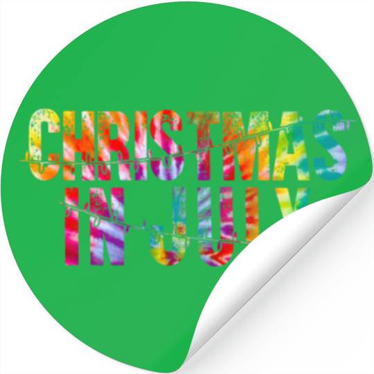 Christmas In July Xmas Tree Lights Santa Beach Stickers