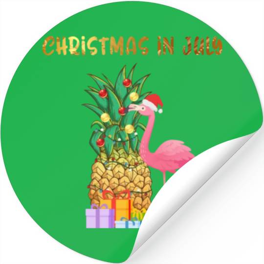 Christmas In July Pineapple Xmas Tree Lights Stickers