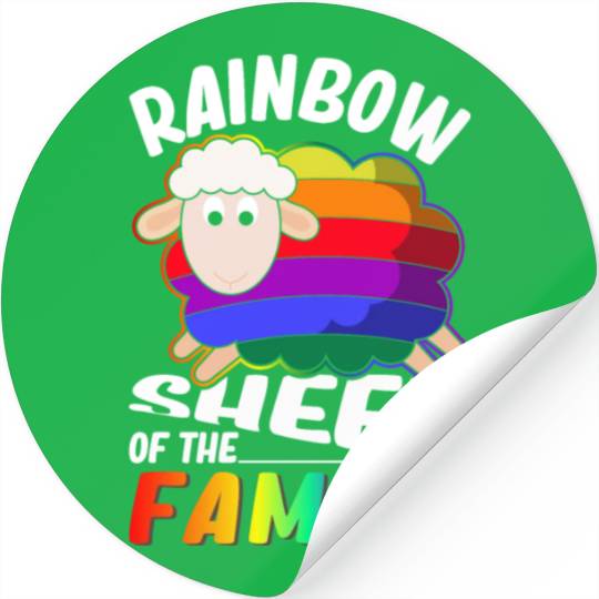 Rainbow Sheep Lesbian Gay Pride Stickers