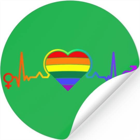 LGBTQ Flag Heart Lesbian Gay Pride Stickers