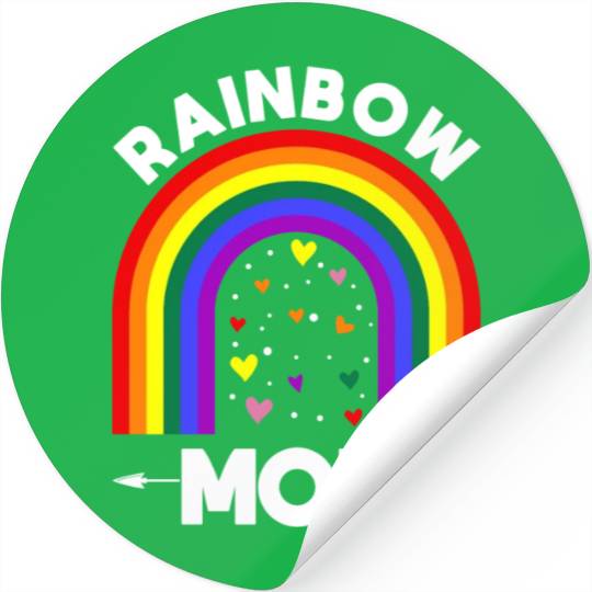 Rainbow Proud Mom Colorful Heart LGBTQ Stickers