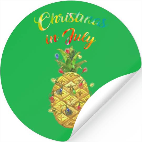 Christmas In July Pineapple Xmas Tree Lights Stickers