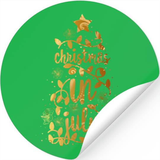 Christmas In July Colorful Xmas Tree Lights Stickers