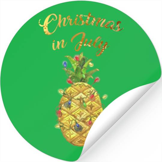 Christmas In July Pineapple Xmas Tree Lights Stickers