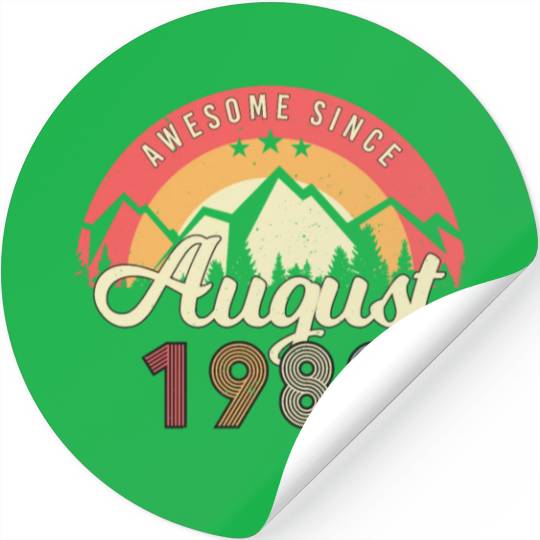 40th Birthday Of August 1982 Stickers