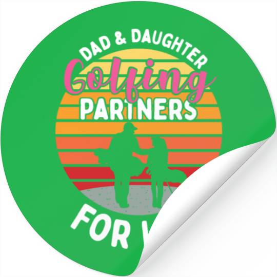Father and daughter golf gift matching outfit Stickers