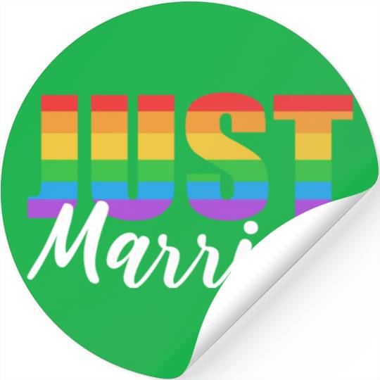 Just Married LGBTQ LGBTQ Gift Stickers
