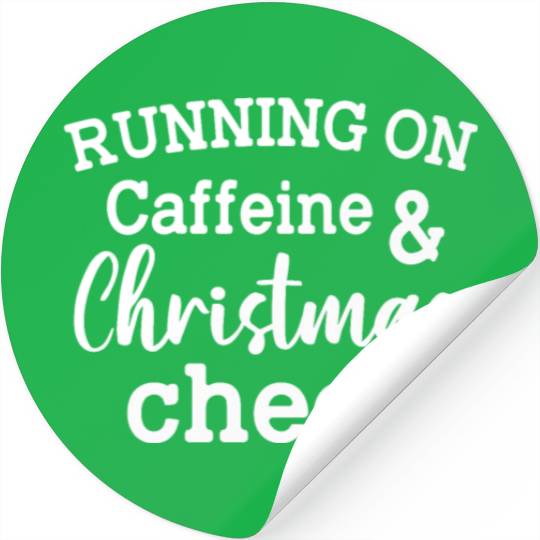 Running On Caffeine Christmas Cheer Stickers
